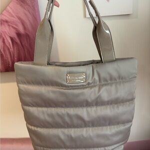 Kate spade New York Silver Quilted puffer Tote Bag